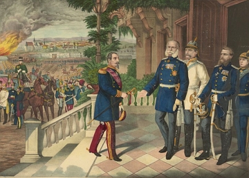 Batalha de Sedan Napoleão III se rende a Guilherme I em setembro de 1870, encerrando a Batalha de Sedan.