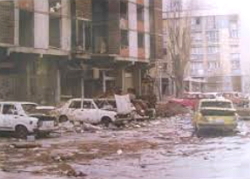 Saravejo, após conflitos durante a Guerra da Bósnia