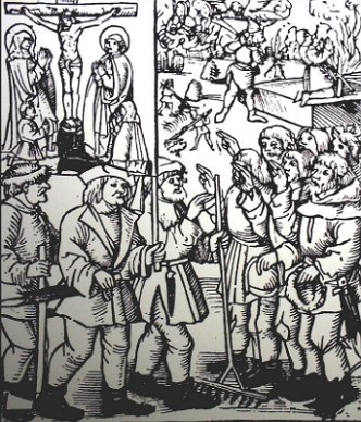 Ilustração retratando a Guerra dos Camponeses na Alemanha em 1521