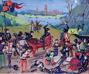 Imagem de uma batalha da Guerra dos Anos