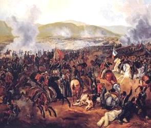 Imagem da Batalha de Maipú durante a Guerra de Independência da Argentina
