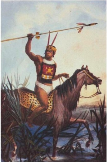 Guerreiro indígena a cavalo, pintura de Jean-Baptiste Debret Guerreiro indígena a cavalo, pintura de Jean-Baptiste Debret
