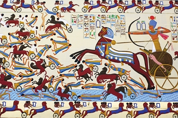 Hicsos Pintura mostrando o faraó Amósis I combatendo os hicsos