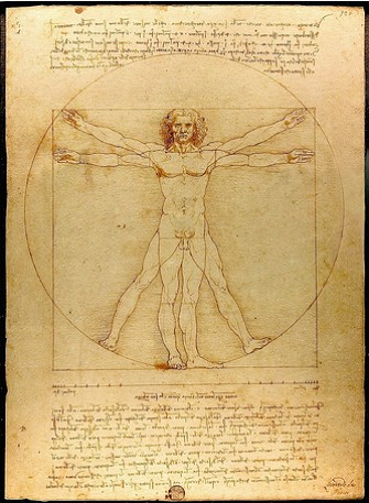 Desenho do Homem Vitruviano de Leonardo da Vinci