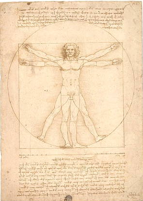 Homem Vitruviano, desenho de Leonardo da Vinci