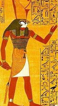 Pintura egípcia de Hórus, deus do Céu