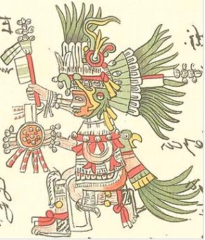 Pintura do deus asteca Huitzilopochtli