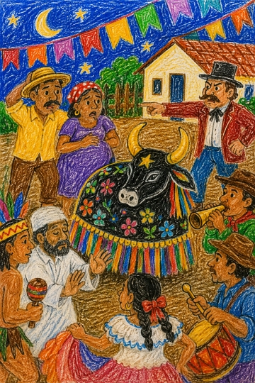 Ilustração da lenda do Bumba meu Boi Ilustração da lenda do Bumba meu Boi