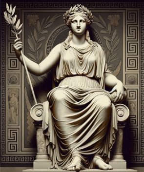 Ilustração da estátua da deusa grega Deméter