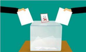 Ilustração de votação numa urna