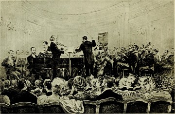 Orquestra no início do século XX Imagem antiga de uma orquestra no início do século XX