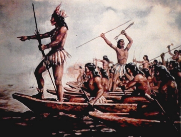 Ajuricaba liderando a Guerra dos Man&aacute;os, contra os conquistadores portugueses