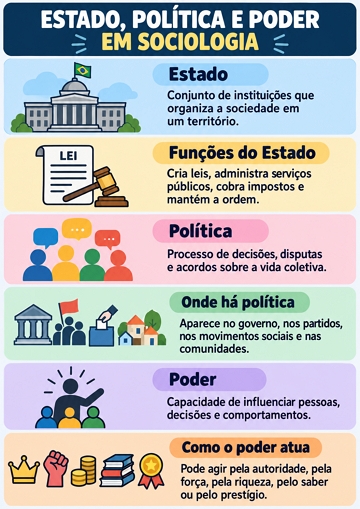 Infográfico sobre Estado, Política e Poder Infográfico sobre Estado, Política e Poder