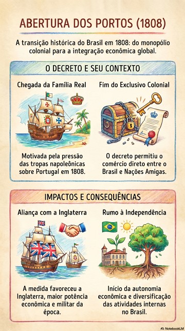 Infográfico sobre a Abertura dos Portos de 1808 Infográfico sobre a Abertura dos Portos de 1808