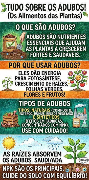 Infográfico sobre adubos Infográfico sobre os adubos, o que são e tipos