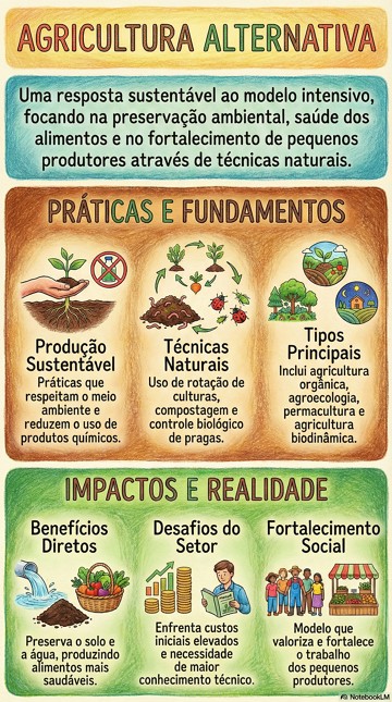 Infográfico sobre agricultura alternativa e suas características Infográfico sobre agricultura alternativa e suas características