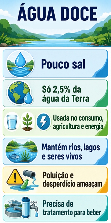 Infogr&aacute;fico sobre a &aacute;gua doce