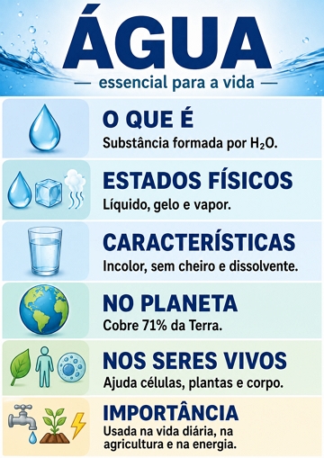 Água Infográfico sobre a água