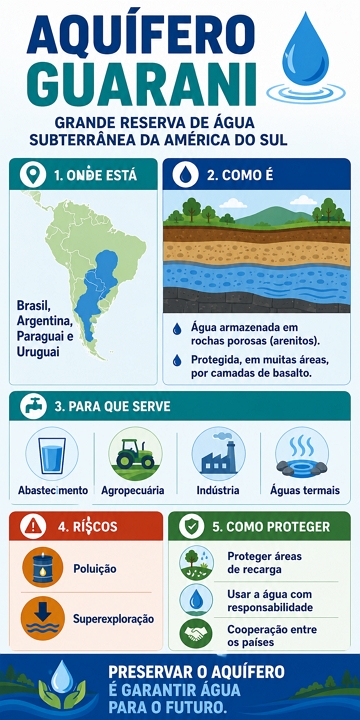 Infográfico sobre o Aquífero Guarani Infográfico sobre o Aquífero Guarani