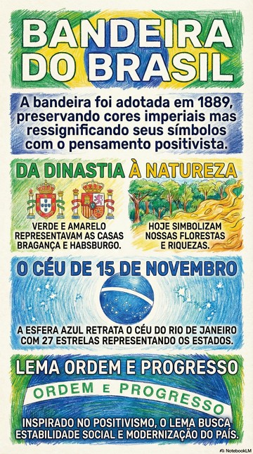 Infográfico com as pricipais informações sobre a bandeira do Brasil Infográfico com as pricipais informações sobre a bandeira do Brasil