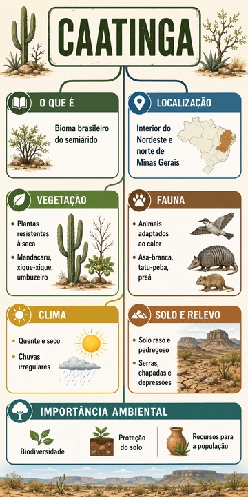 Infográfico sobre o bioma Caatinga Infográfico sobre o bioma Caatinga