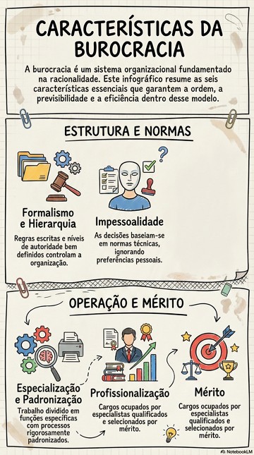 Infográfico com as características da burocracia Infográfico com as características da burocracia