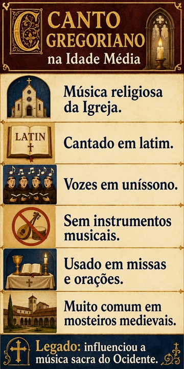Infográfico sobre o Canto Gregoriano na Idade Média Infográfico sobre o Canto Gregoriano na Idade Média