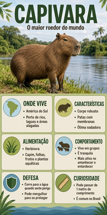 Infográfico sobre a Capivara Infográfico sobre a Capivara