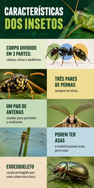 Infográfico sobre as características dos insetos Infográfico sobre as características dos insetos