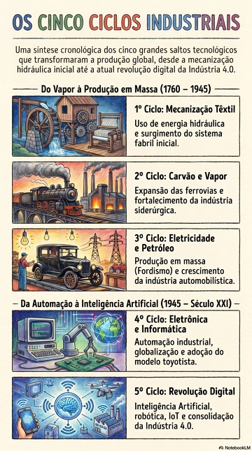 Infográfico dos ciclos industriais da História Infográfico dos ciclos industriais da História