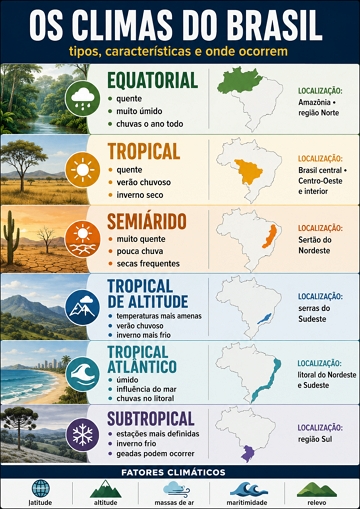Infográfico sobre os climas do Brasil Infográfico sobre os climas do Brasil