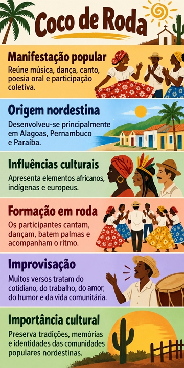 Infogr&aacute;fico sobre a manifesta&ccedil;&atilde;o Coco de Roda