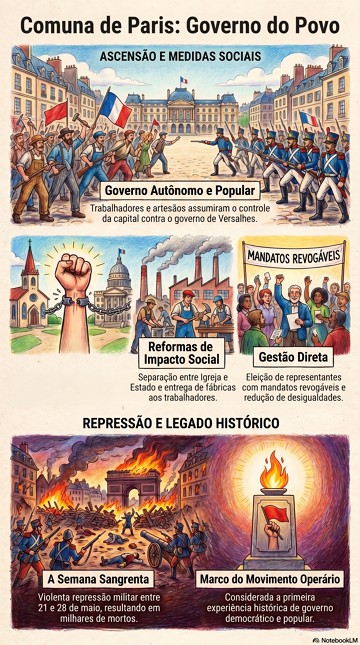 Infográfico com resumo didático sobre a Comuna de Paris Infográfico com resumo didático sobre a Comuna de Paris