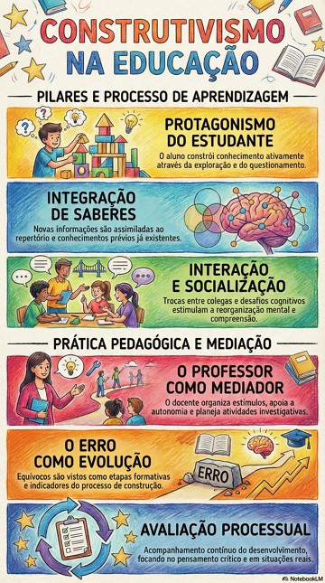 Construtivismo na Educação Infográfico com resumo sobre o Construtivismo na Educação