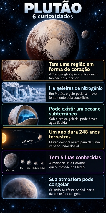 Infográfico com 6 curiosidades sobre Plutão Infográfico com 6 curiosidades sobre Plutão