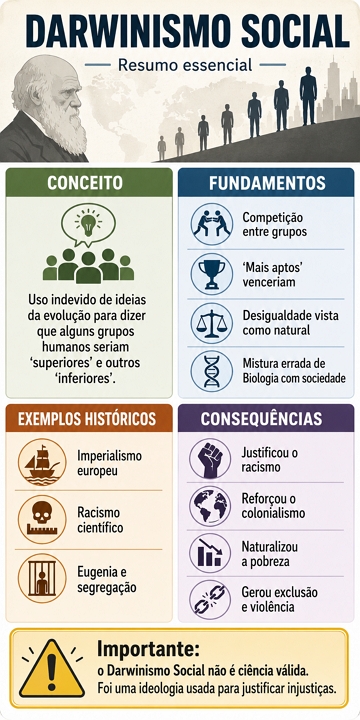 Infográfico com resumo sobre o Darwinismo Social Infográfico com resumo sobre o Darwinismo Social