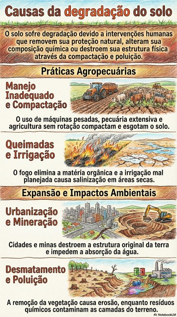 Infográfico sobre as causas da degradação do solo Infográfico sobre as causas da degradação do solo