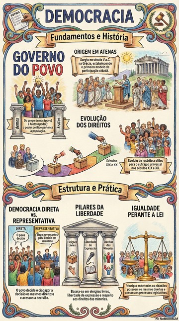 Infográfico sobre a Democracia, sua origem e características Infográfico sobre a Democracia, sua origem e características