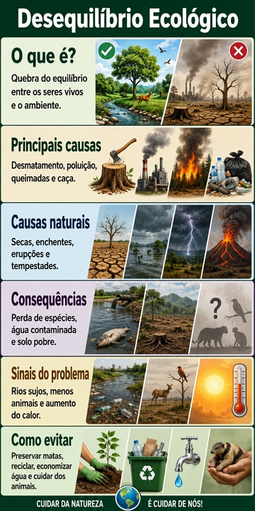 Infográfico sobre desequilíbrio ecológico Infográfico sobre desequilíbrio ecológico