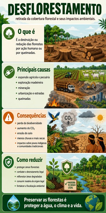 Infográfico dosbre o desflorestamento Infográfico dosbre o desflorestamento