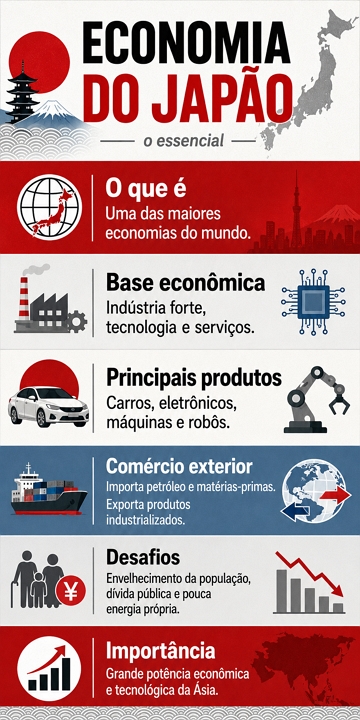 Infográfico sobre a Economia do Japão Infográfico sobre a Economia do Japão