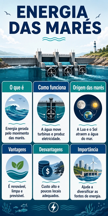 Infográfico sobre a Energia das Marés Infográfico sobre a Energia das Marés
