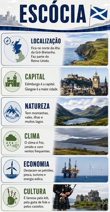 Infográfico sobre a Escócia Infográfico sobre a Escócia