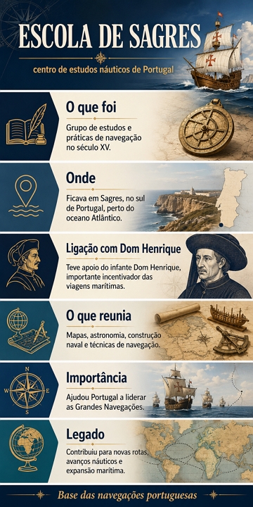 Infográfico sobre a Escola de Sagres Infográfico sobre a Escola de Sagres
