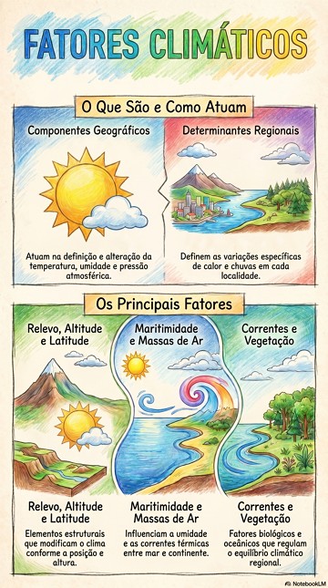 Infográfico sobre os fatores climáticos Infográfico sobre os fatores climáticos