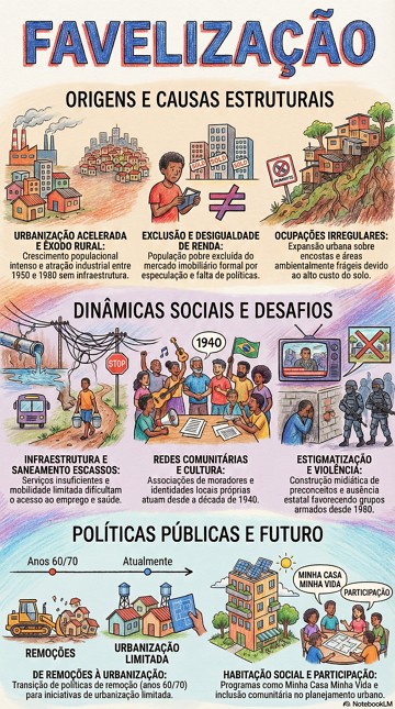 Favelização: conceito, fatores geradores, soluções e resumo