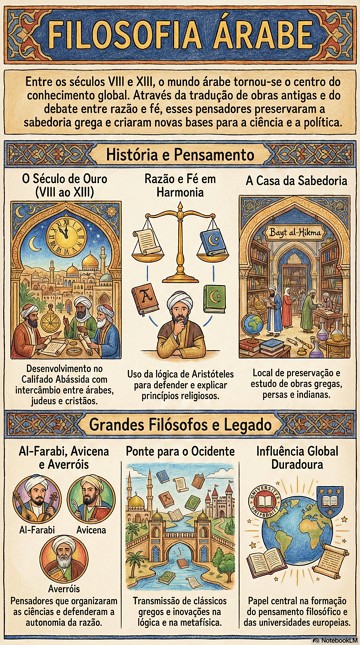 Infográfico com resumo sobre a Filosofia Árabe Infográfico com resumo sobre a Filosofia Árabe