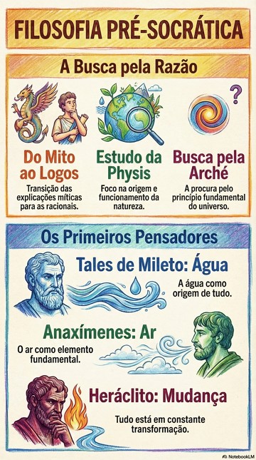 Infográfico com resumo da Filosofia Pré-Socrática Infográfico com resumo da Filosofia Pré-Socrática