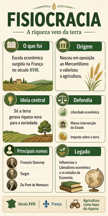 Infográfico sobre a Fisiocracia Infográfico sobre a Fisiocracia