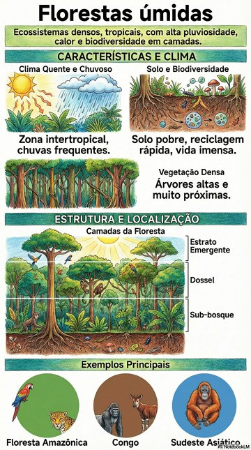 Infográfico sobre as florestas úmidas Infográfico sobre as florestas úmidas